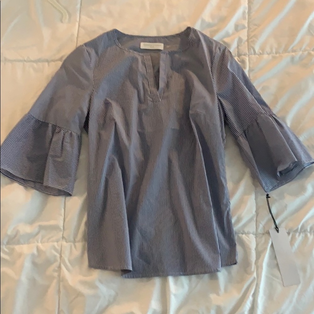 Bell sleeve stripped top.